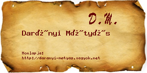 Darányi Mátyás névjegykártya